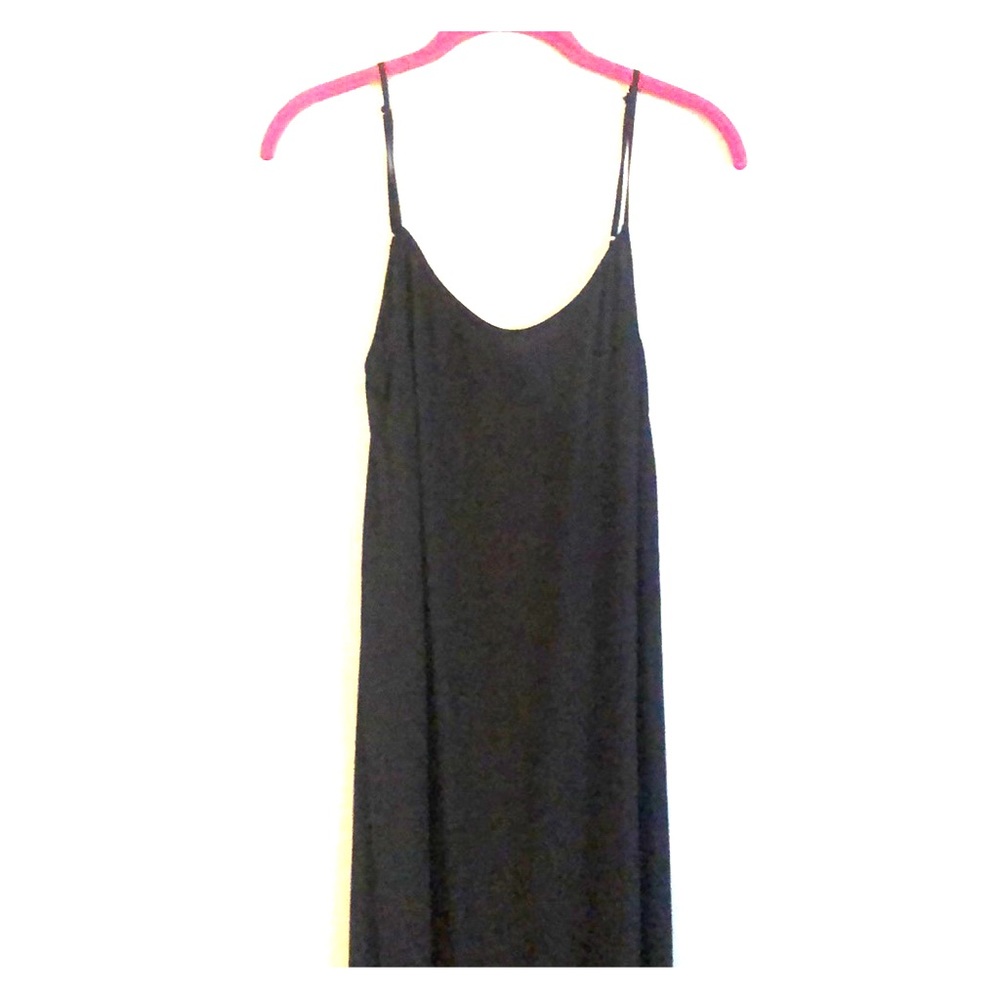 J. Crew Black Tank Polyester Maxi with Slit